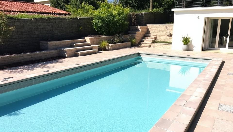 Construction piscine béton avec PVC armé