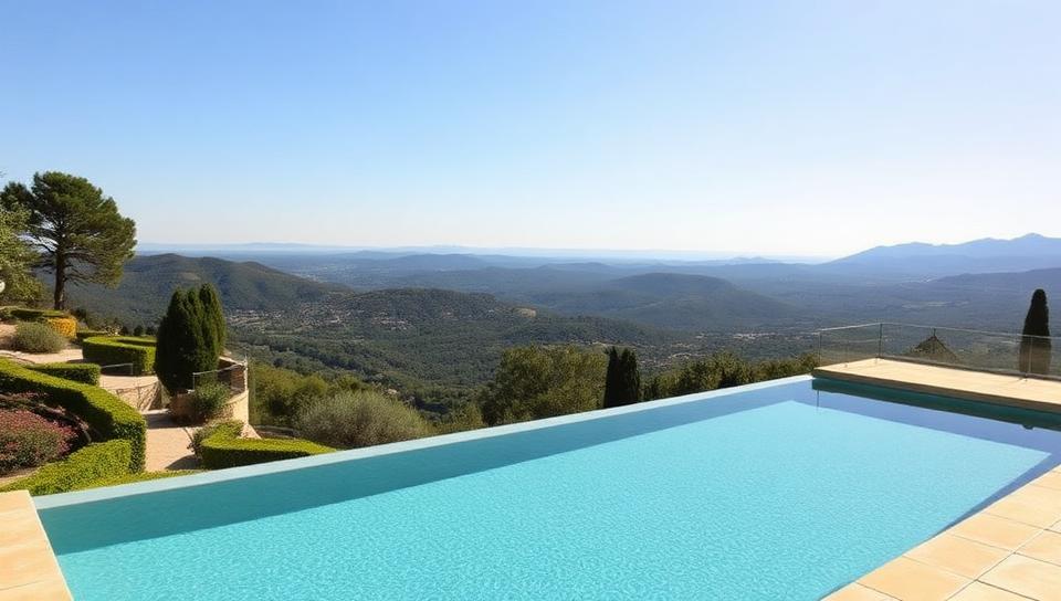 Piscine à débordement panoramique à Auriol